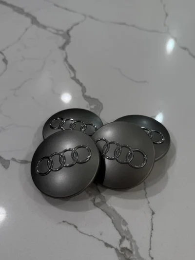 4X Set Audi 69MM Fully Grey Wheel Rim Center Hub Caps Replacement 8D0601170 OEM