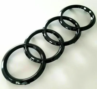 Original Black Rings Audi A3 8V Front Audi Rings Radiator Grille Gloss Black